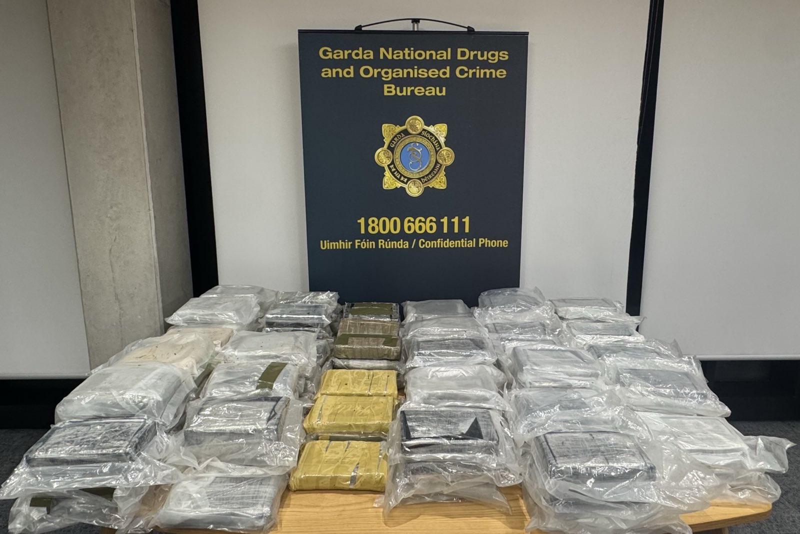 Gardai make one arrest and seize €8.1 million of cocaine in Laois